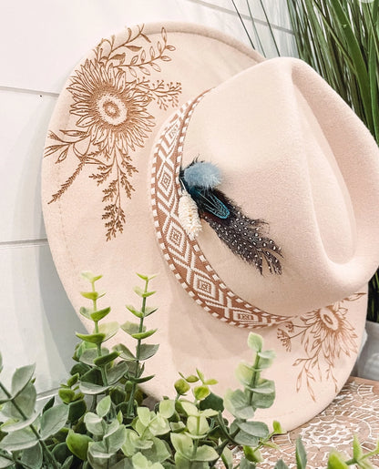 Floral Engraved Boho Hat