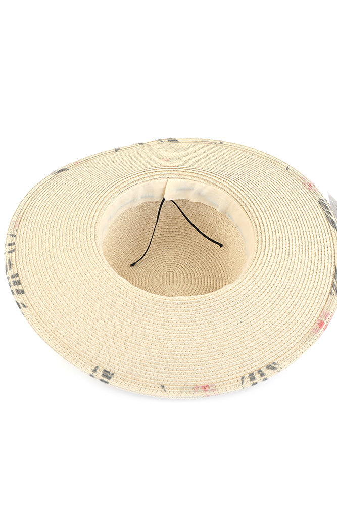 Floral Wide Brim Hat