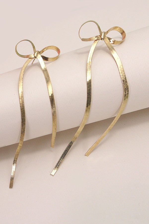 Long Snakechain Bow Studs