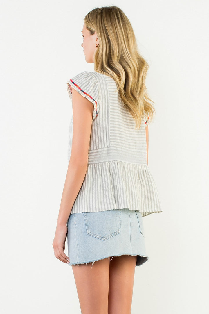 Striped Top With Tassels