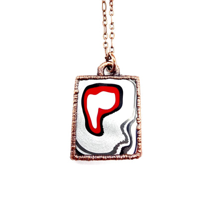 Detroit Agate - Fordite Rectangle Necklace