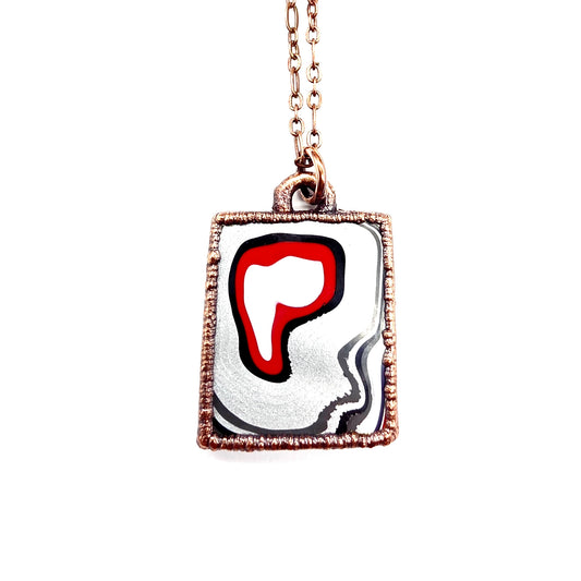 Detroit Agate - Fordite Rectangle Necklace