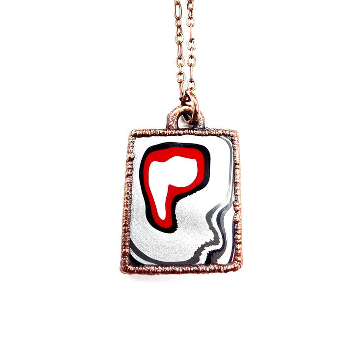 Detroit Agate - Fordite Rectangle Necklace