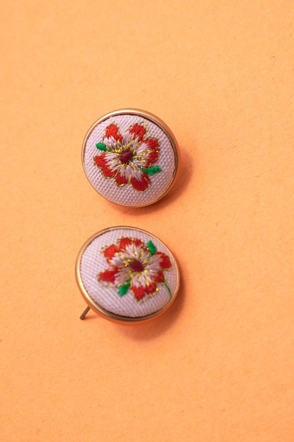 Embroidered Floral Studs
