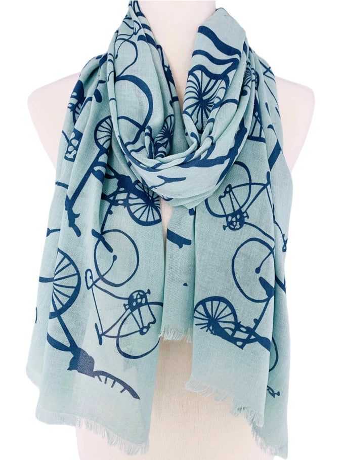 Lightweight Bicycle Print Scarf