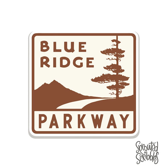 Blue Ridge Parkway Sign Sticker