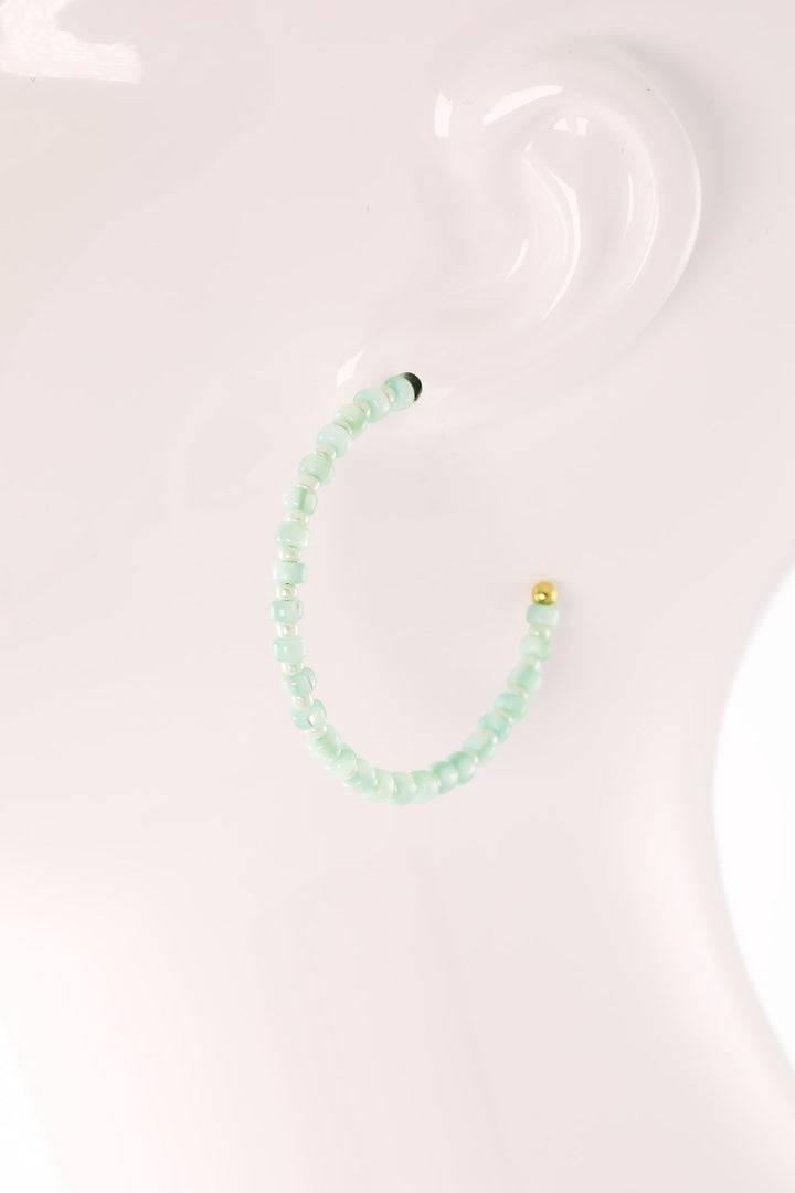 Pearl + Glass Bead Hoops