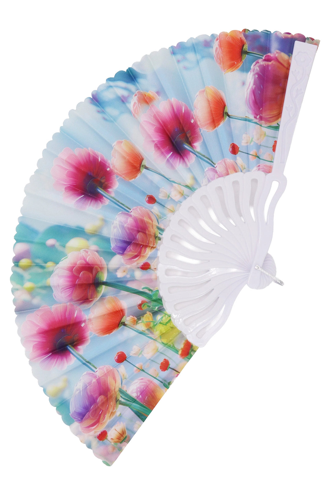 Flower Garden Folding Fan
