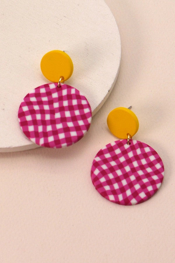 Colorful Polymer Disc Earrings
