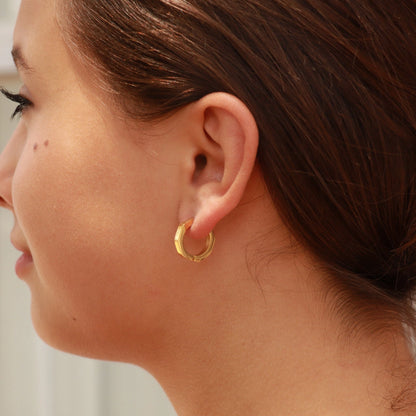 Soft Hexagon Huggie Hoops