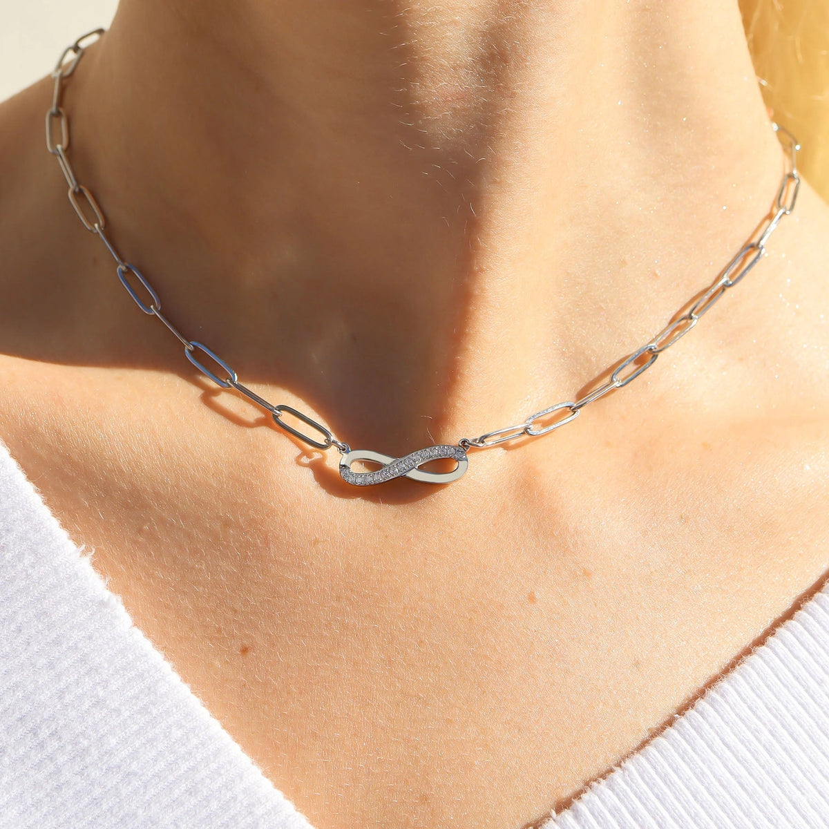 Bedazzled Infinity Charm Necklace