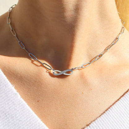 Bedazzled Infinity Charm Necklace