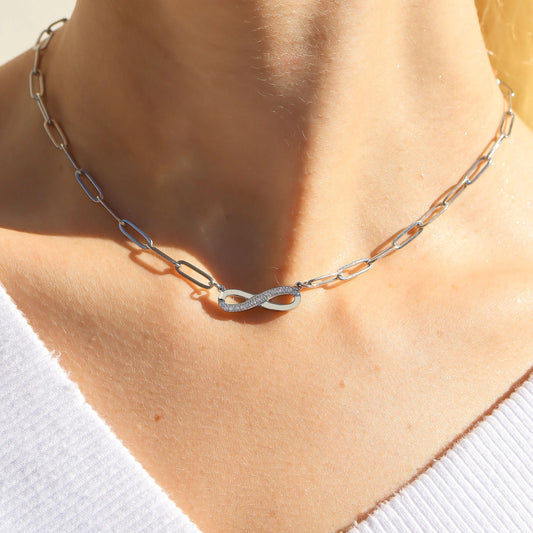 Bedazzled Infinity Charm Necklace