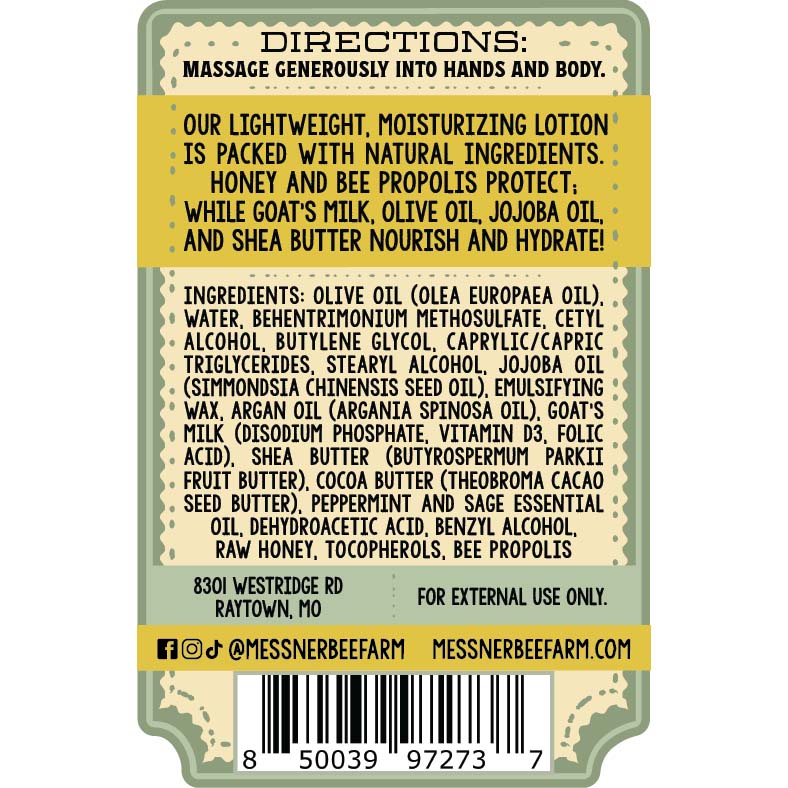 Peppermin Sage - Milk and Honey Lotion 2oz