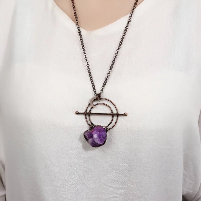 Copper + Agate Hairpin Pendant