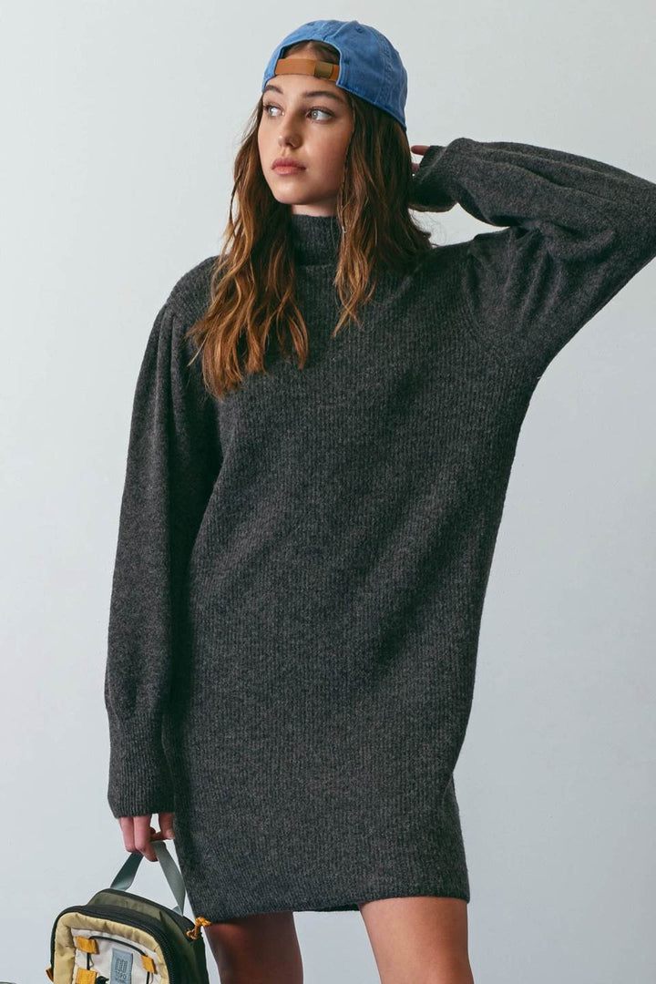 Solid Color Sweater Dress