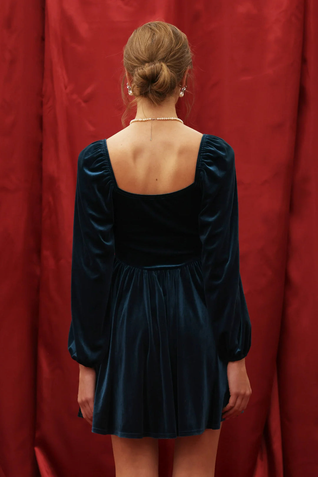 Teal Velvet Mini Dress