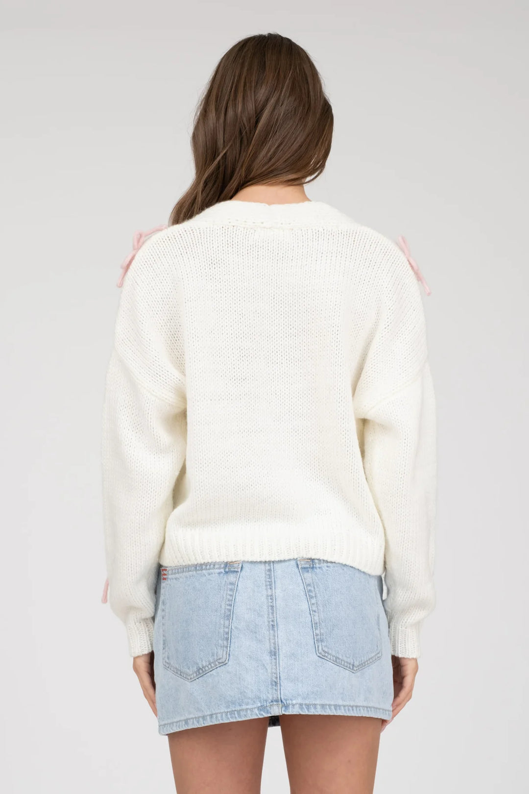 Bow Detail Cropped Cardigan