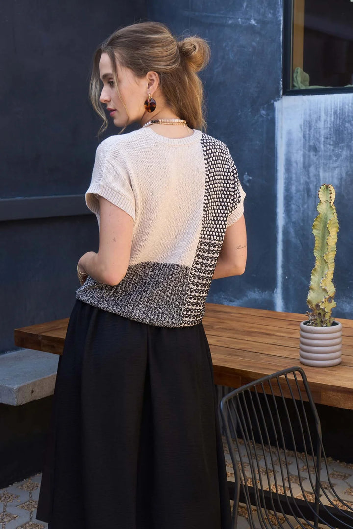 Colorblock Sleeveless Knit Top
