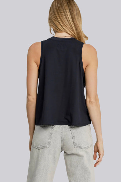 Flowy Crew Neck Tank Top