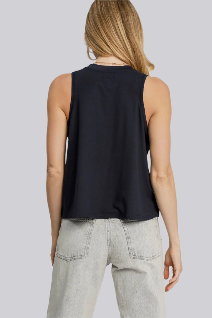 Flowy Crew Neck Tank Top