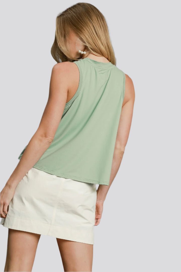 Flowy Crew Neck Tank Top