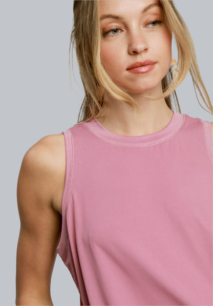 Flowy Crew Neck Tank Top