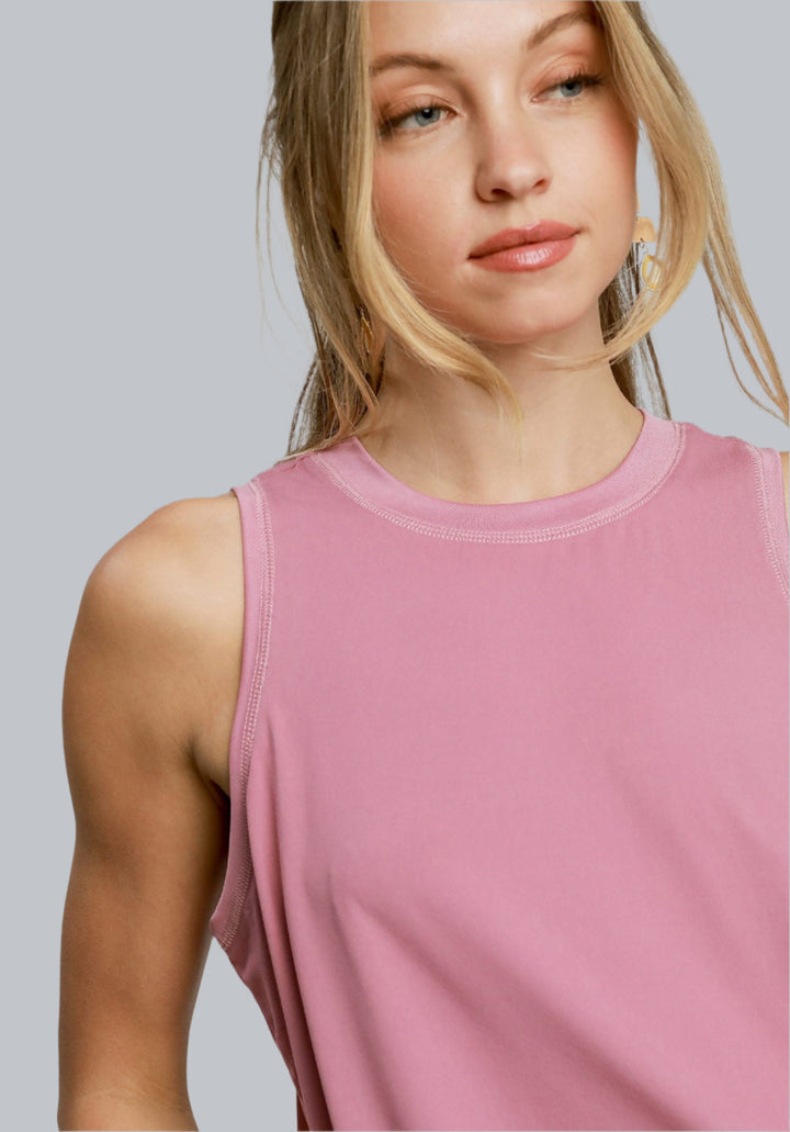 Flowy Crew Neck Tank Top
