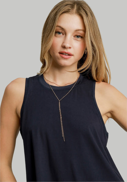 Flowy Crew Neck Tank Top