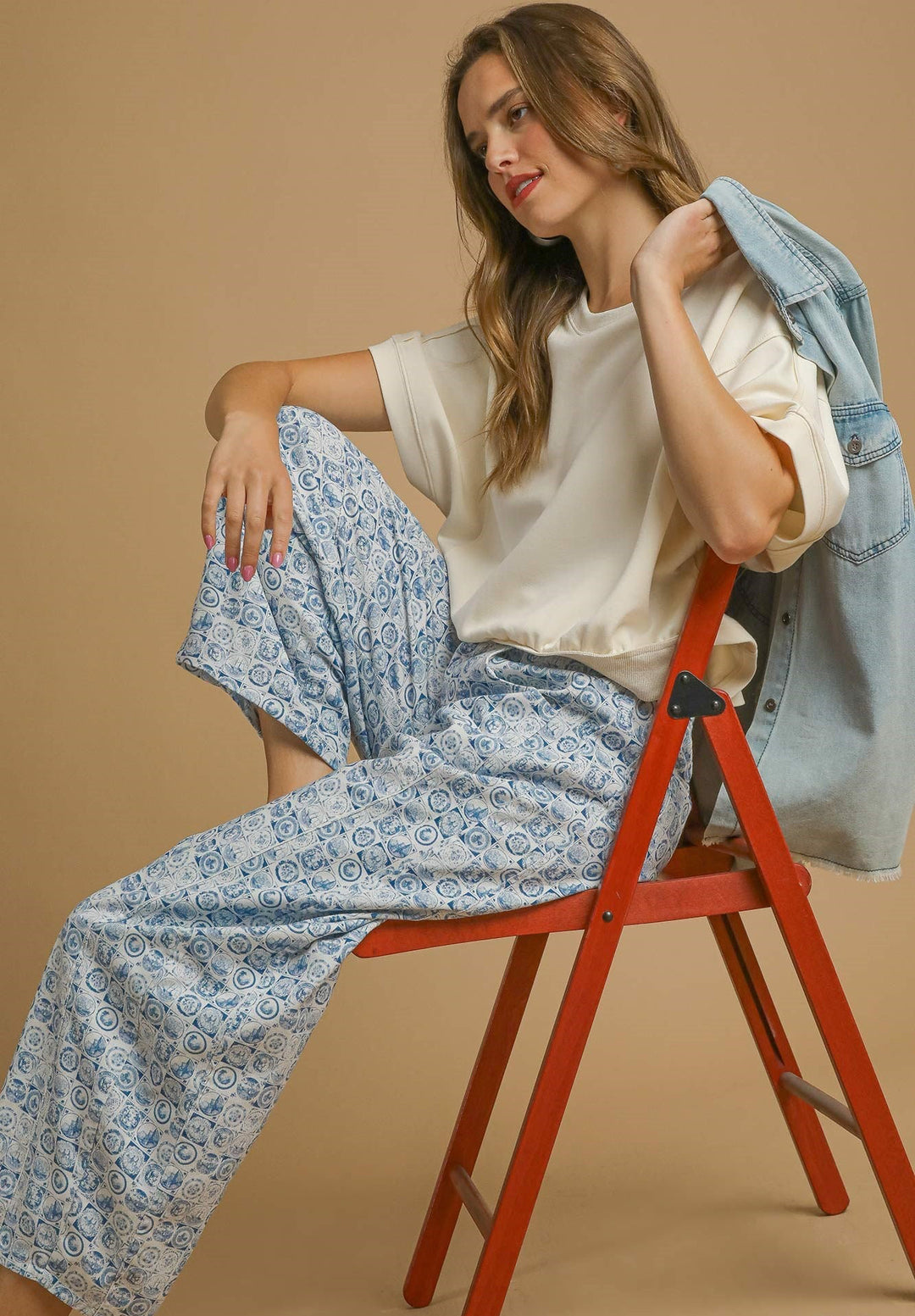 Coin Print Barrel Pants