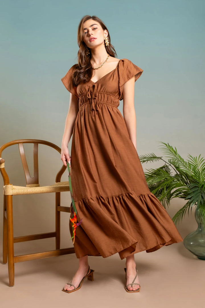 Modern Peasant Midi Dress