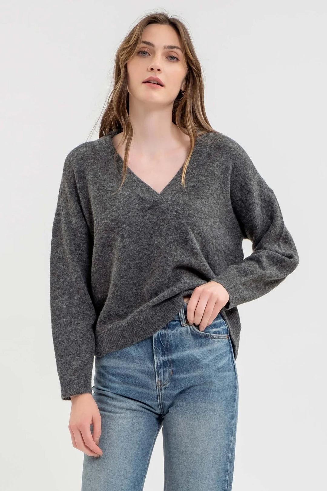 Marle Knit V Neck Sweater