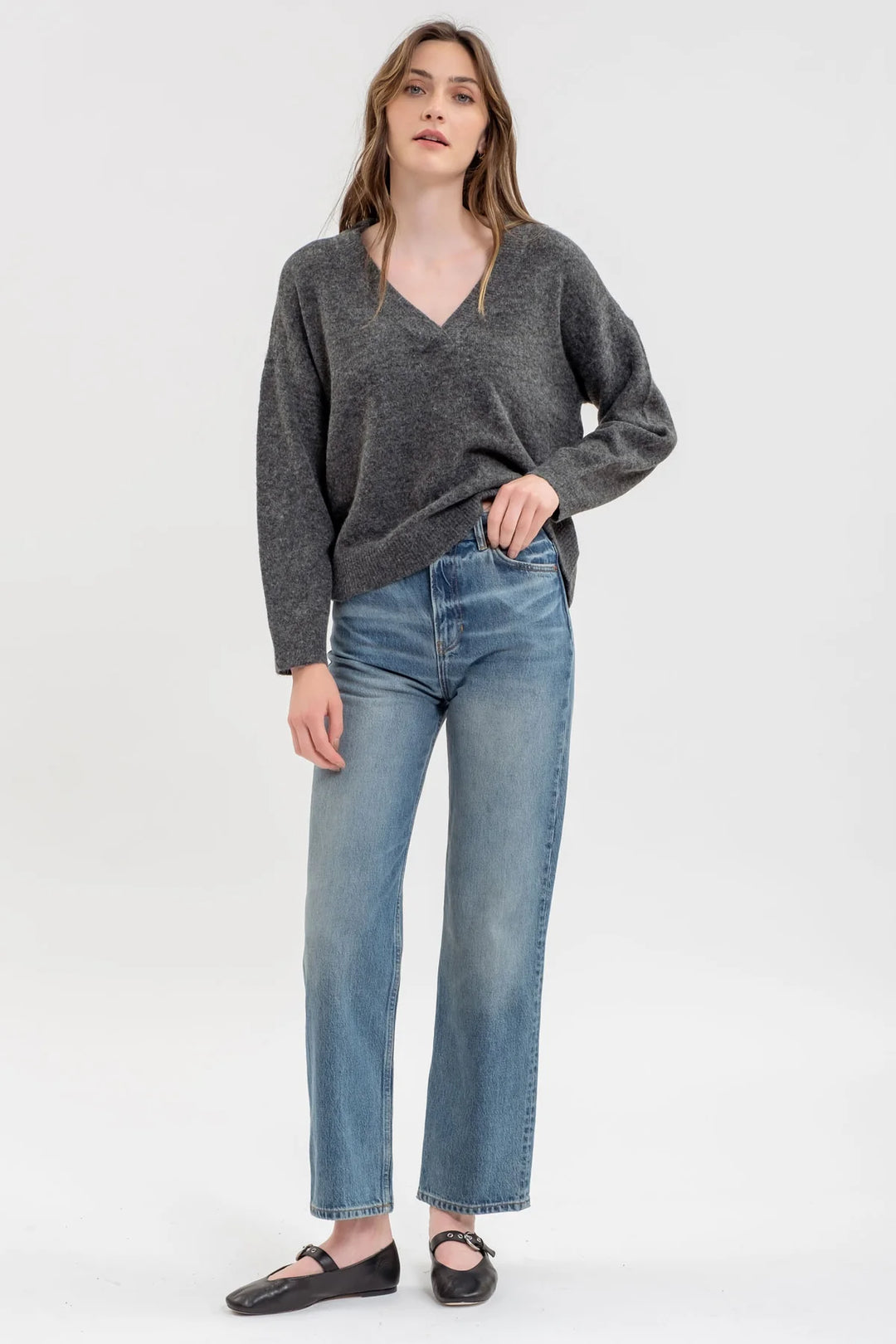 Marle Knit V Neck Sweater