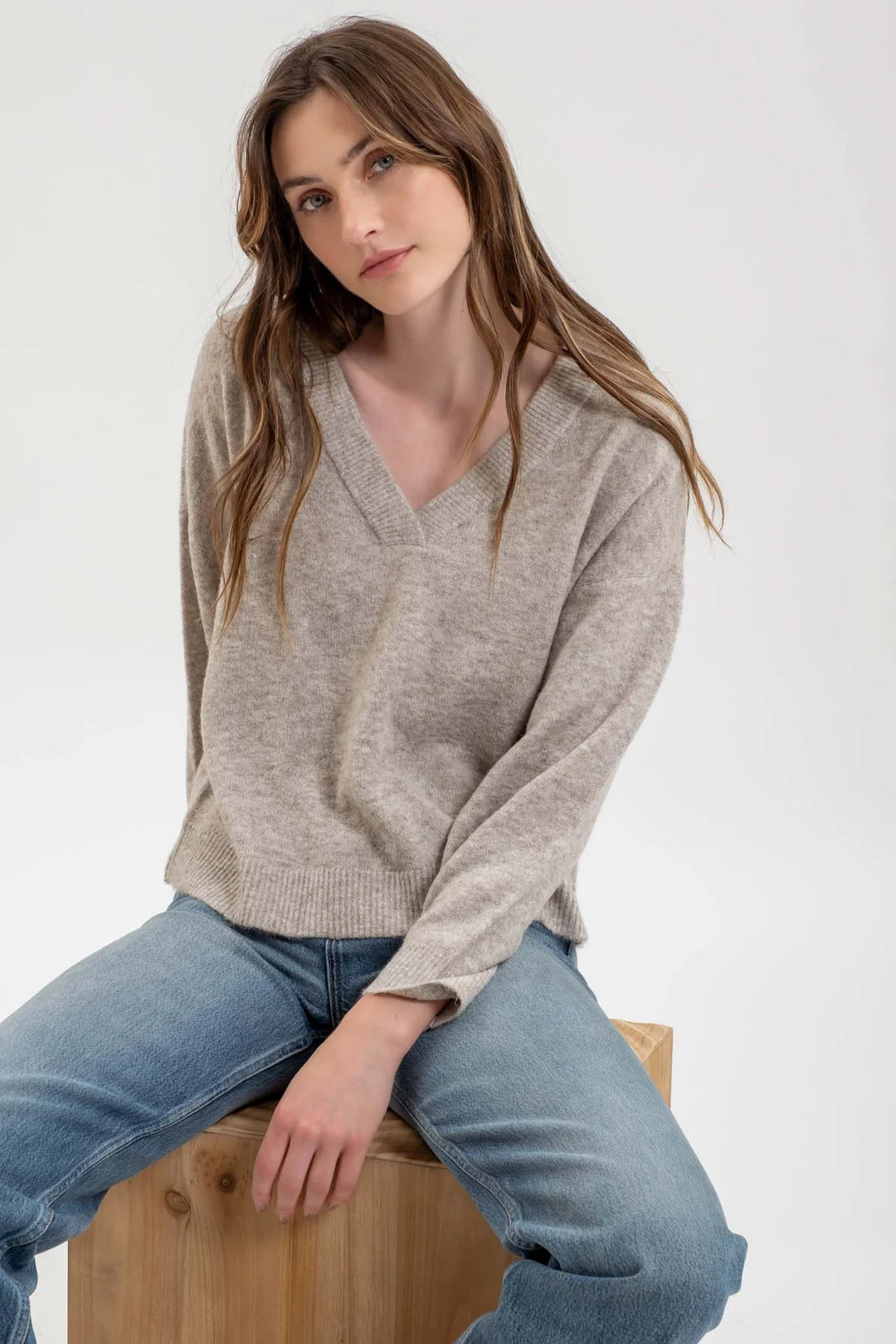 Marle Knit V Neck Sweater