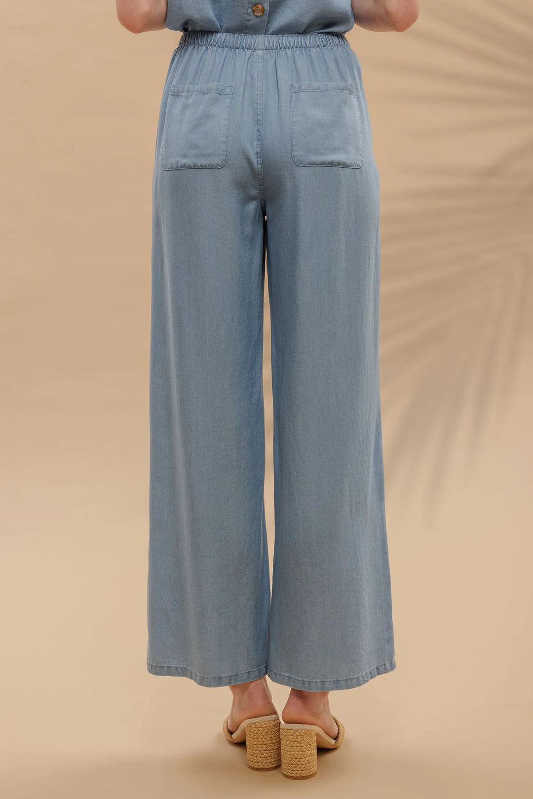 Wide Leg Chambray Pants