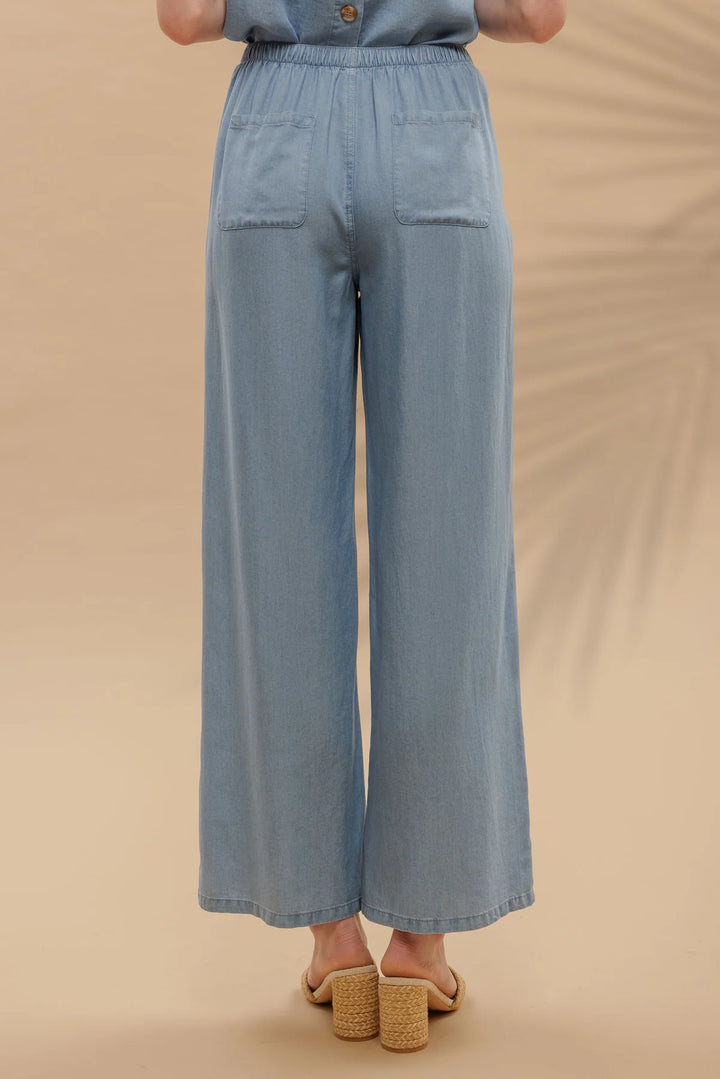 Wide Leg Chambray Pants
