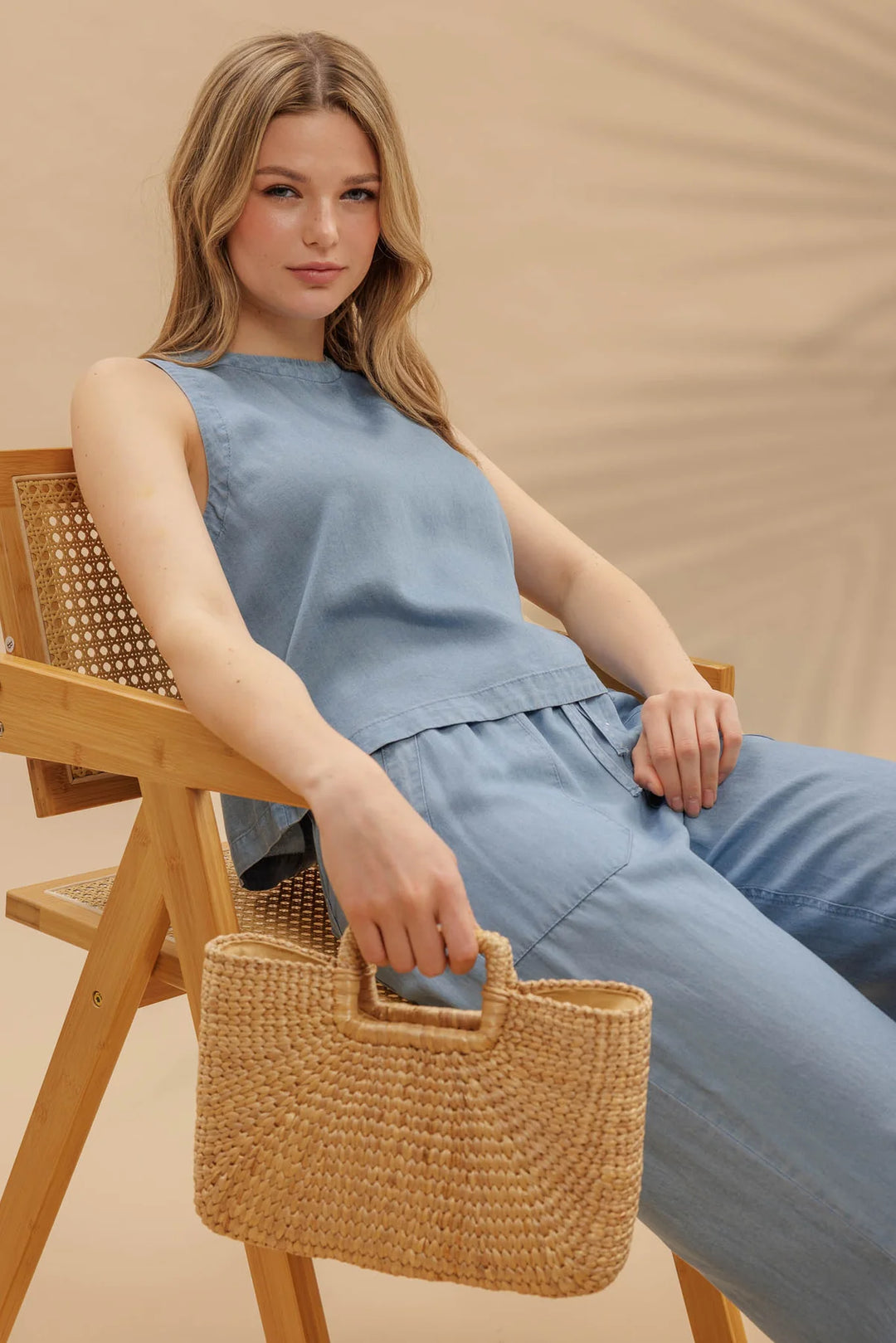 Back Button Chambray  Top