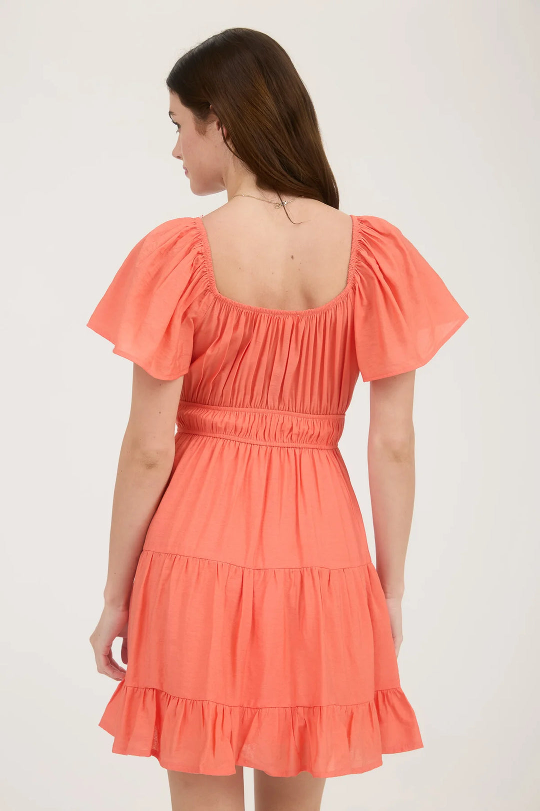 Solid Tiered Mini Dress