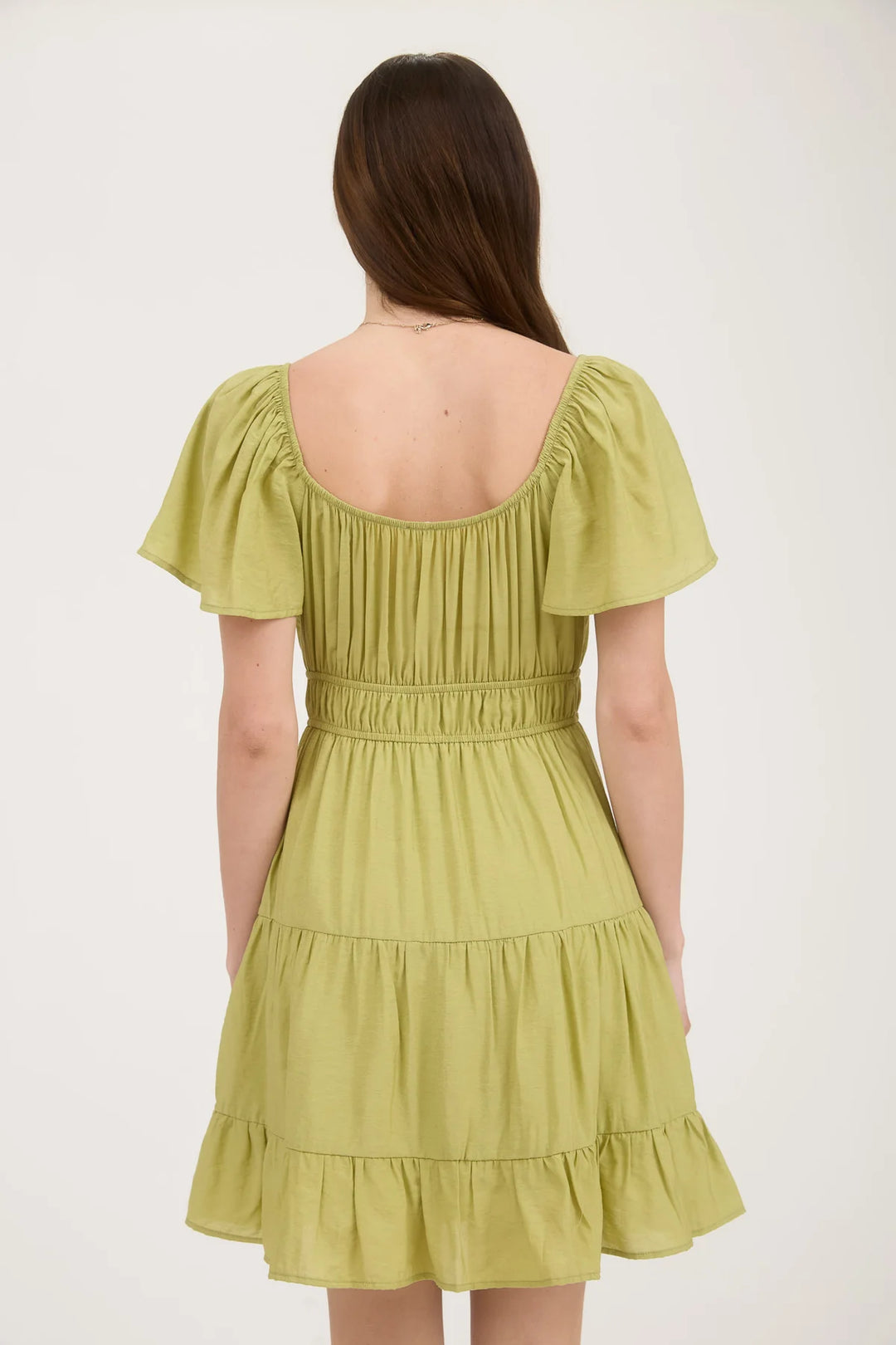 Solid Tiered Mini Dress