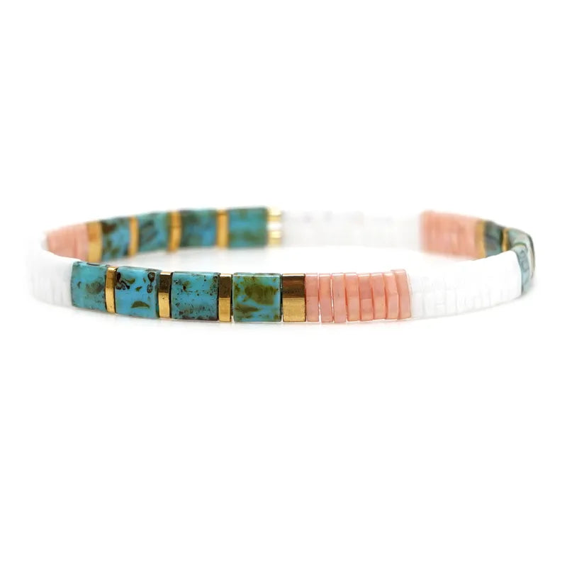 Chic Colorblock Stretch Bracelet