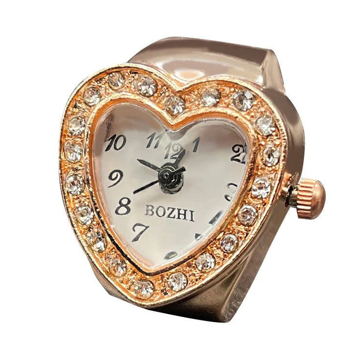 Bedazzled Heart Watch Ring
