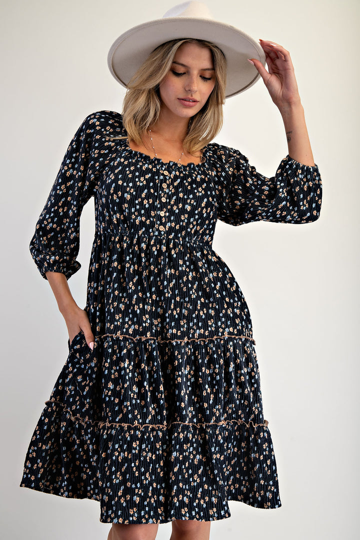 Floral Crinkle Dress
