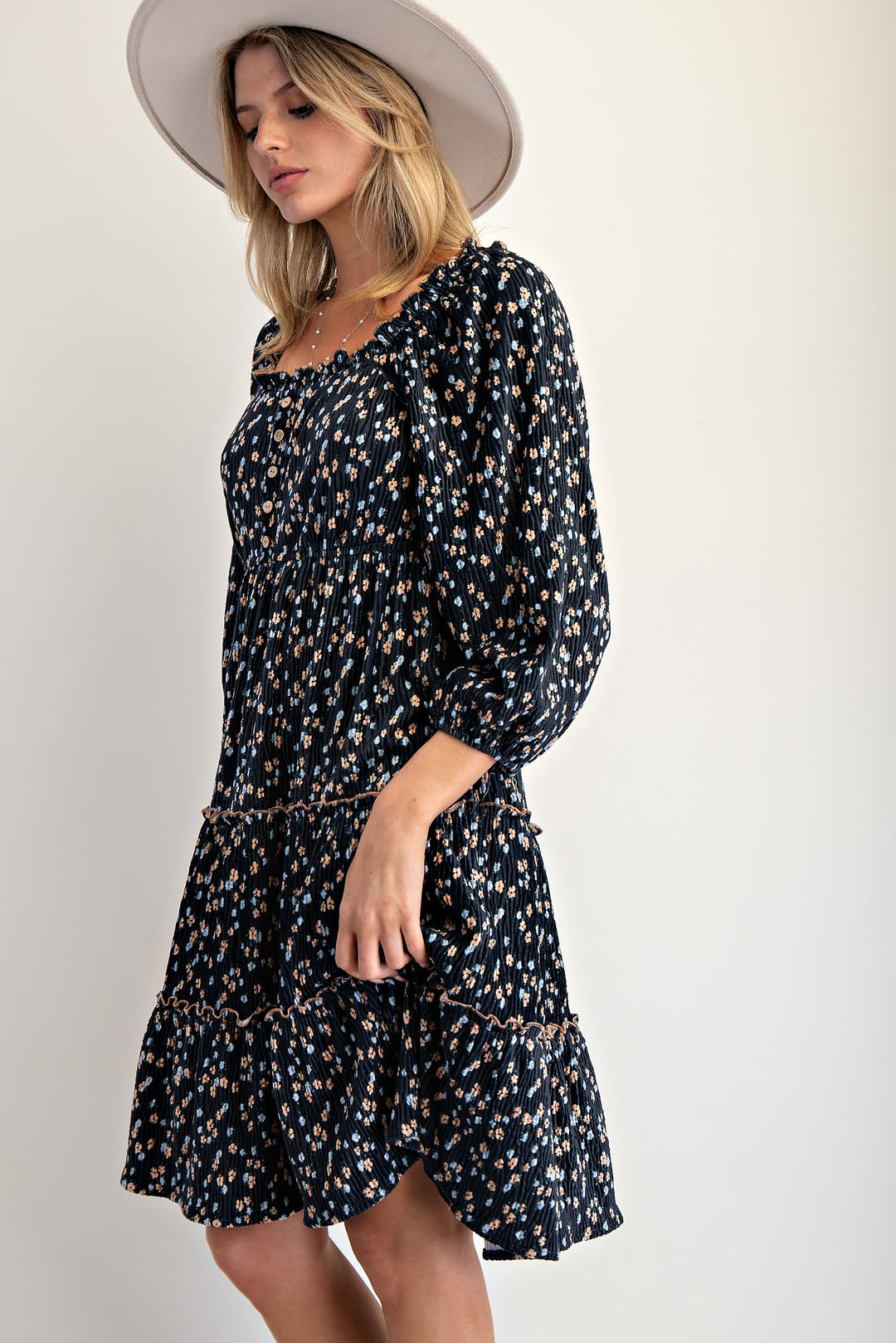 Floral Crinkle Dress