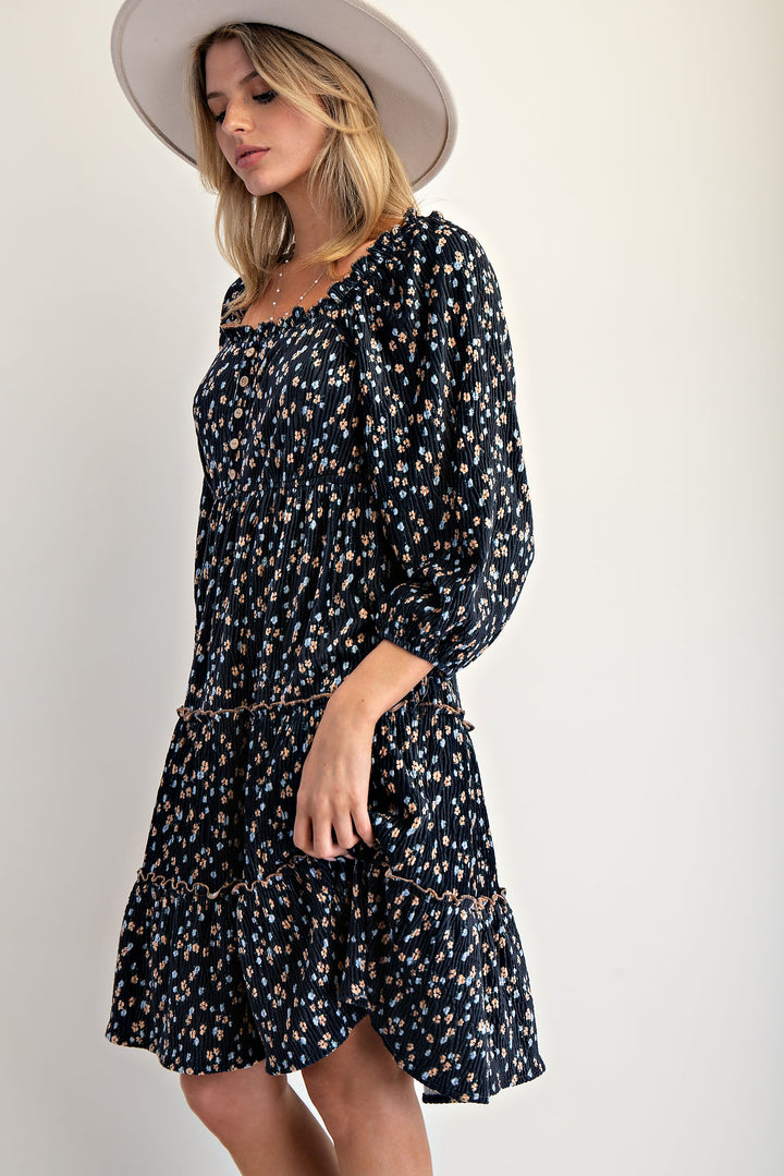 Floral Crinkle Dress