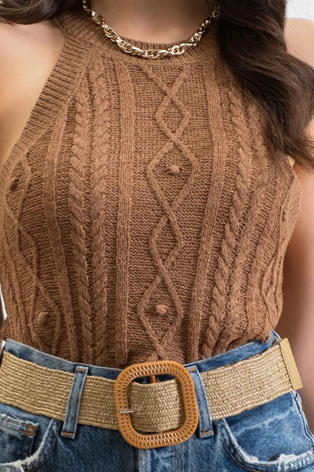 Cable Knit Halter Top