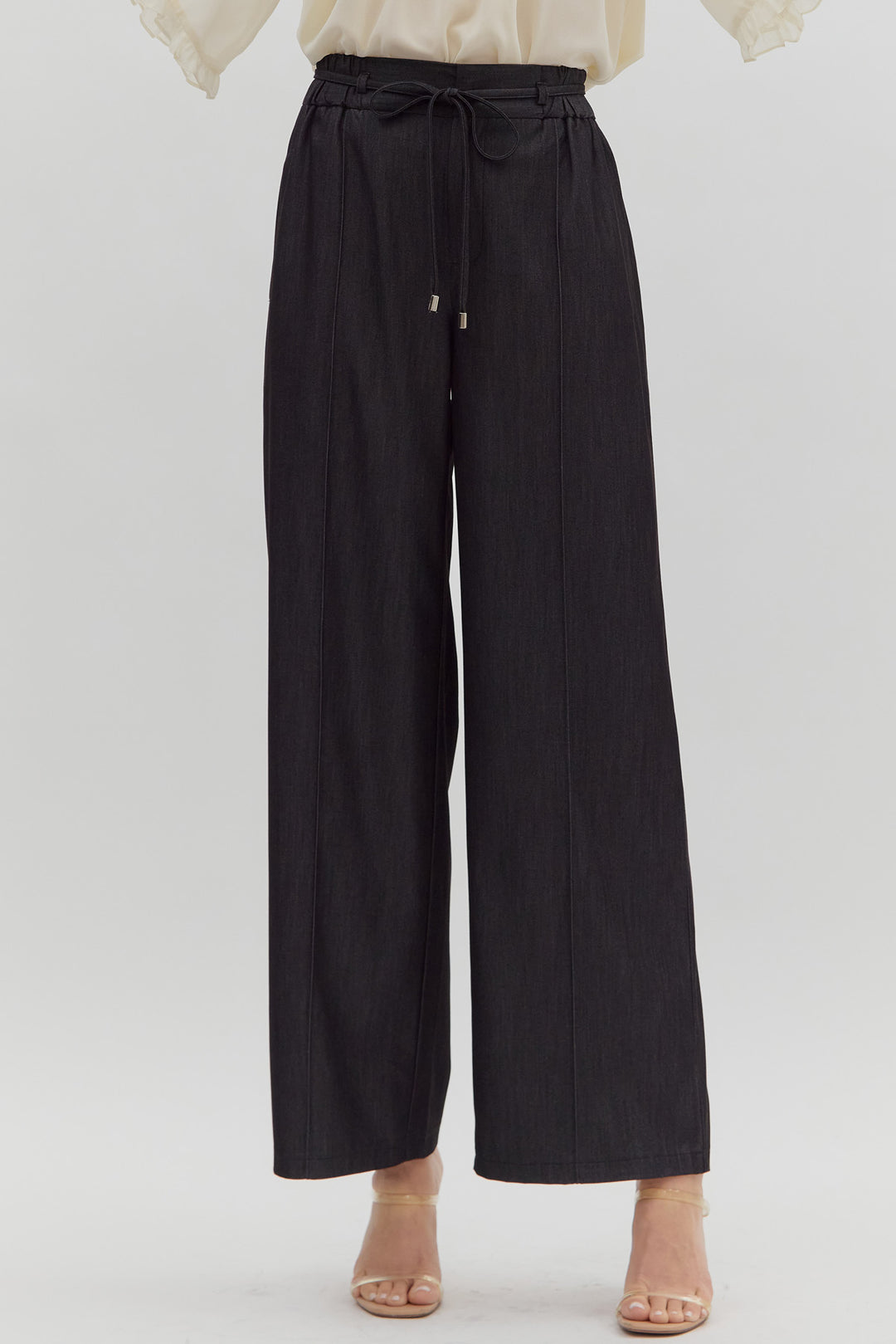 High Rise Pintuck Pants