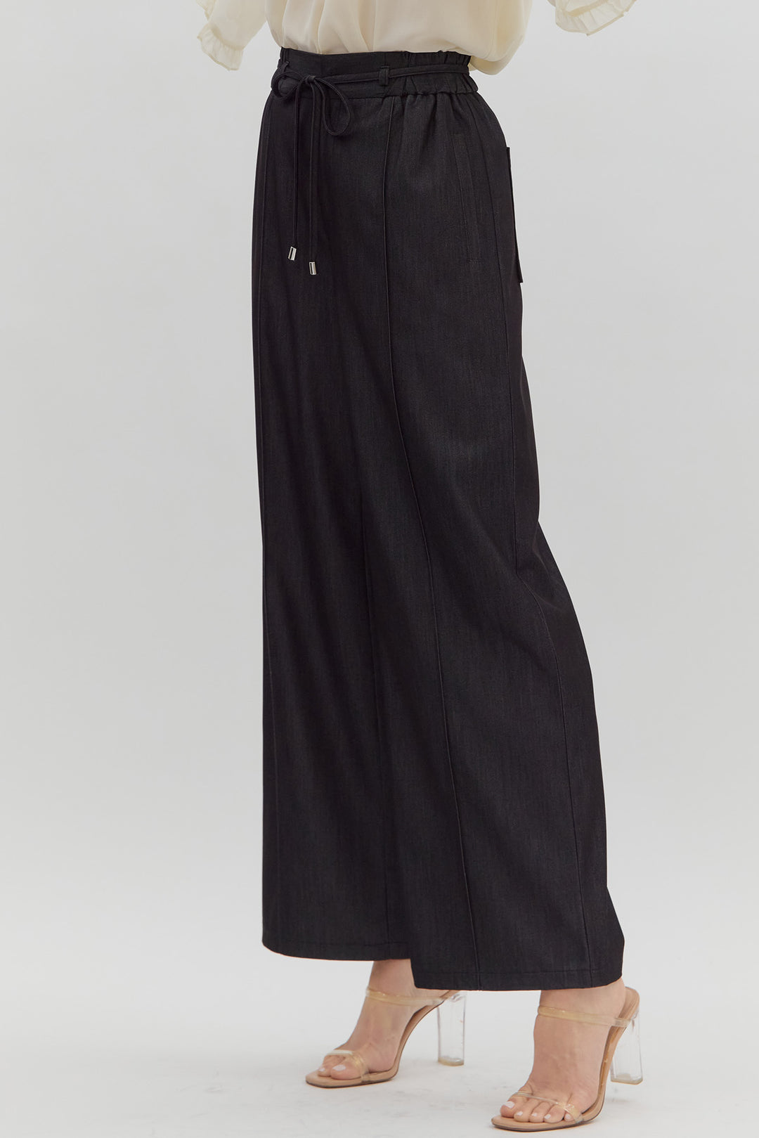 High Rise Pintuck Pants