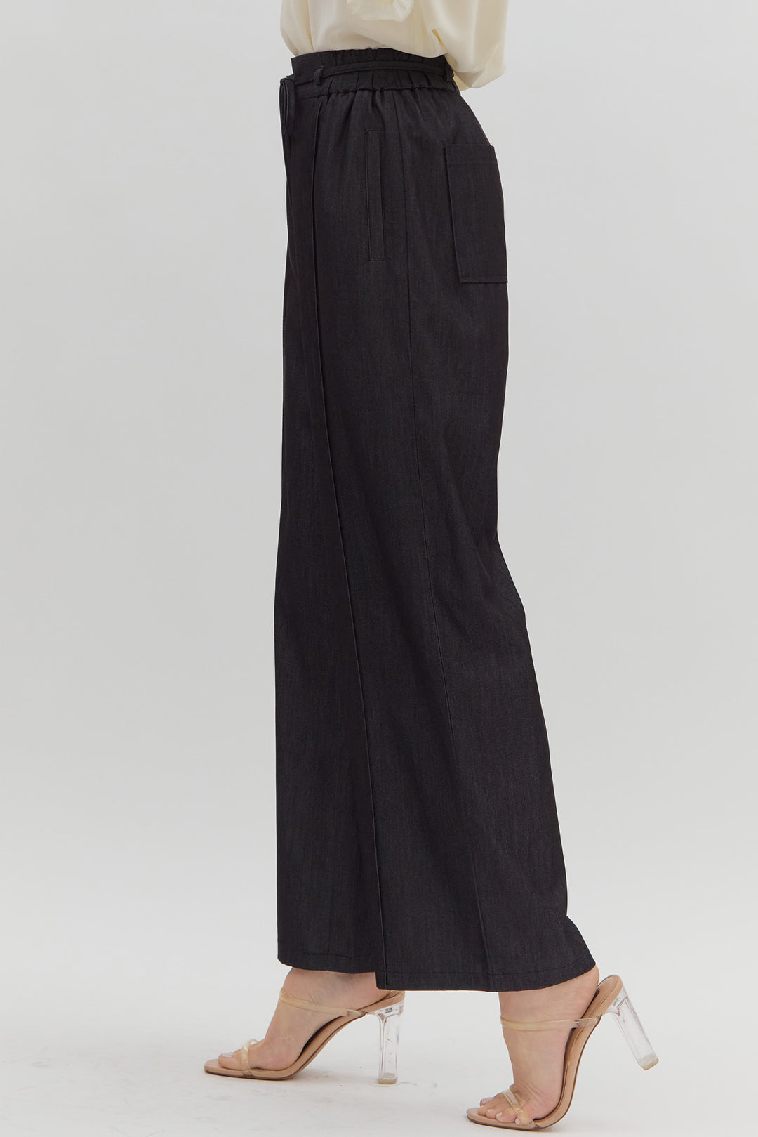 High Rise Pintuck Pants