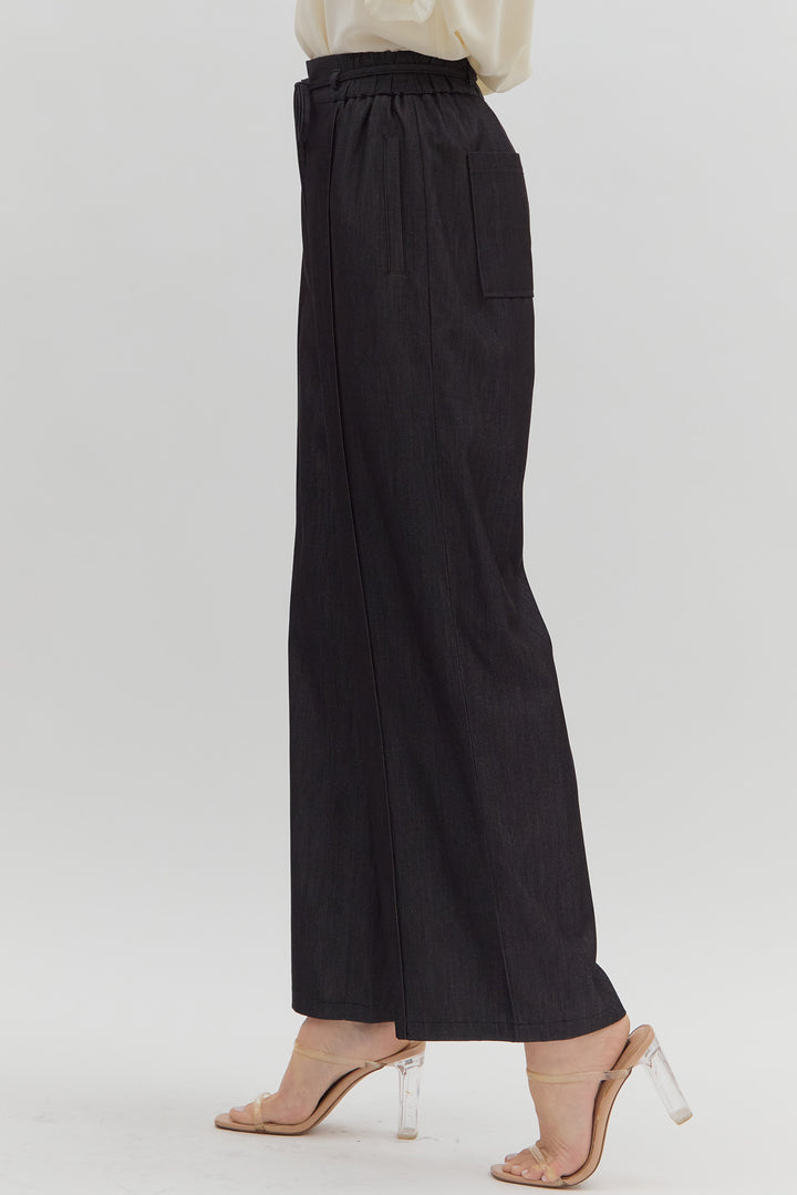 High Rise Pintuck Pants