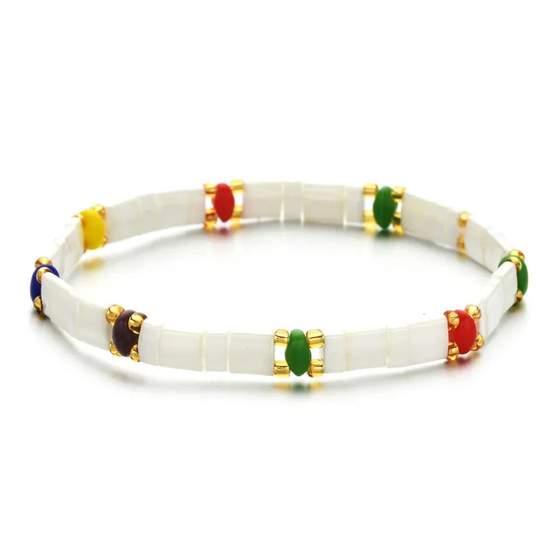 Chic Colorblock Stretch Bracelet